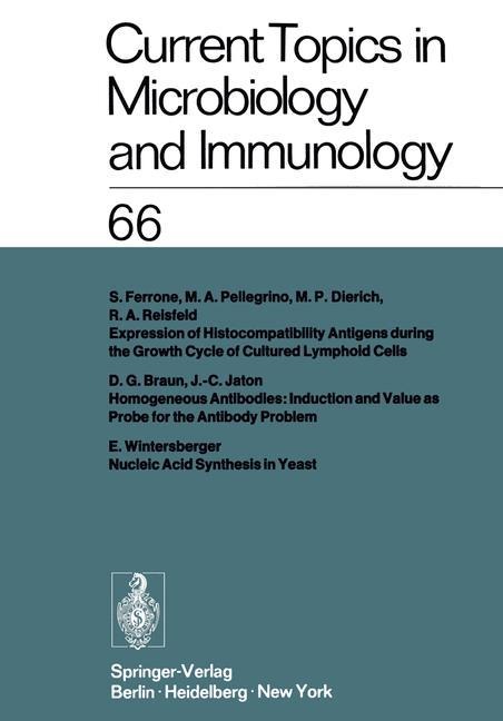 Current Topics in Microbiology and Immunology: Ergebnisse der Mikrobiologie und Immunitätsforschung Volume 66