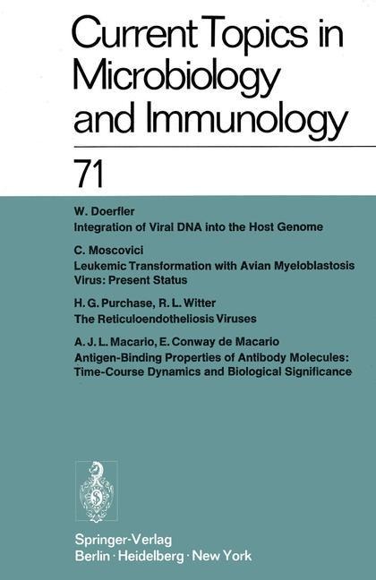 Current Topics in Microbiology and Immunology / Ergebnisse der Mikrobiologie und Immunitätsforschung: Volume 71