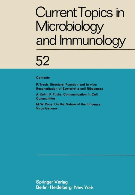 Current Topics in Microbiology and Immunology: Ergebnisse der Mikrobiologie und Immunitätsforschung
