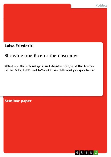 Showing one face to the customer: What are the advantages and disadvantages of the fusion of the GTZ, DED and InWent from different perspectives?