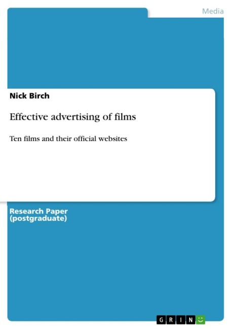 Effective advertising of films: Ten films and their official websites