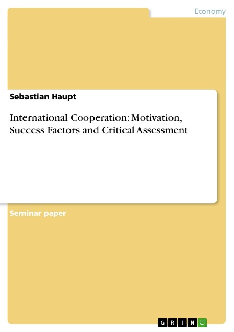International Cooperation: Motivation, Success Factors and Critical Assessment