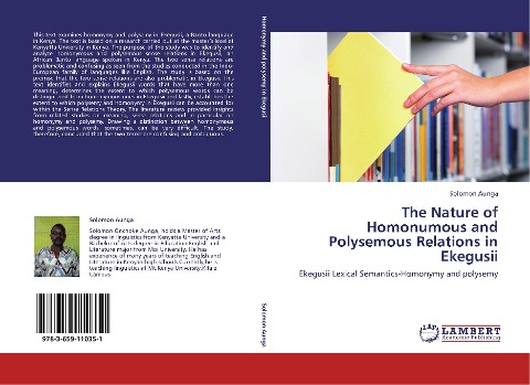 The Nature of Homonumous and Polysemous Relations in Ekegusii: Ekegusii Lexical Semantics-Homonymy and polysemy