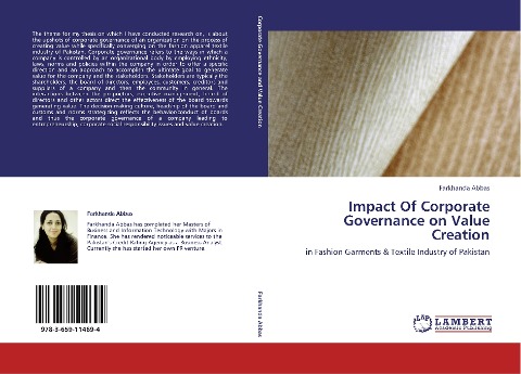 Impact Of Corporate Governance on Value Creation: in Fashion Garments & Textile Industry of Pakistan