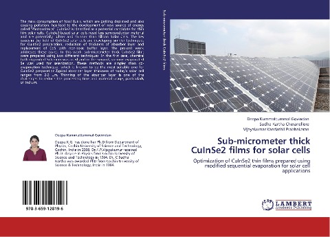 Sub-micrometer thick CuInSe2 films for solar cells: Optimization of CuInSe2 thin films prepared using modified sequential evaporation for solar cell applications