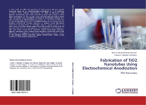 Fabrication of TiO2 Nanotubes Using Electrochemical Anodization: TiO2 Nanotubes