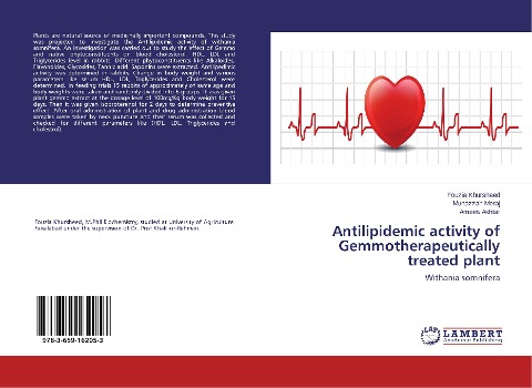 Antilipidemic activity of Gemmotherapeutically treated plant: Withania somnifera