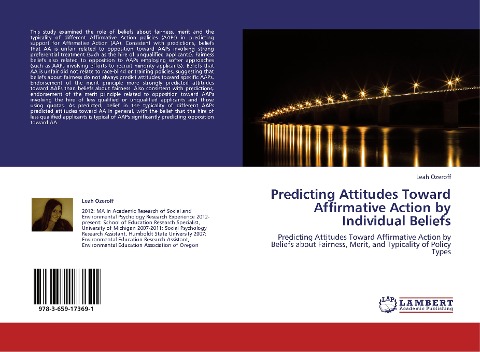 Predicting Attitudes Toward Affirmative Action by Individual Beliefs: Predicting Attitudes Toward Affirmative Action by Beliefs about Fairness, Merit, and Typicality of Policy Types