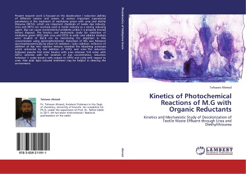 Kinetics of Photochemical Reactions of M.G with Organic Reductants: Kinetics and Mechanistic Study of Decolorization of Textile Waste Effluent through Urea and Diethylthiourea