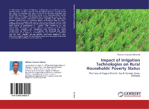 Impact of Irrigation Technologies on Rural Households Poverty Status: The Case of Fogera District, South Gonder Zone- Ethiopia
