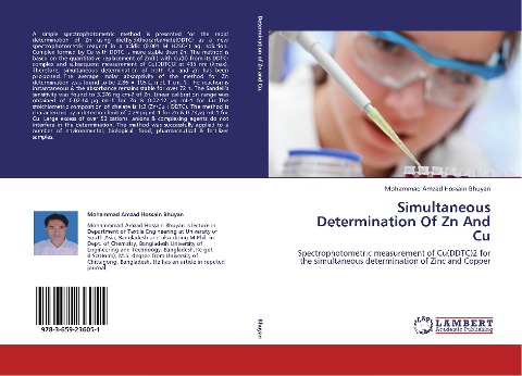 Simultaneous Determination Of Zn And Cu: Spectrophotometric measurement of Cu(DDTC)2 for the simultaneous determination of Zinc and Copper