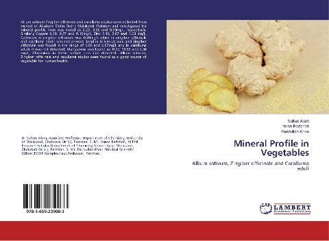 Mineral Profile in Vegetables: Allium sativum, Zingiber officinale and Caralluma eduli