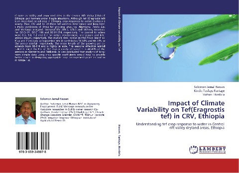 Impact of Climate Variability on Tef(Eragrostis tef) in CRV, Ethiopia: Understanding tef crop response to water in Central rift valley dryland areas, Ethiopia