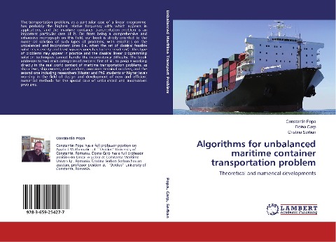 Algorithms for unbalanced maritime container transportation problem: Theoretical and numerical developments