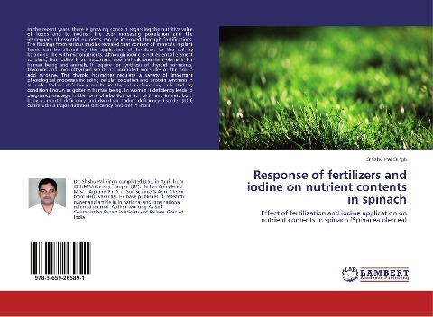 Response of fertilizers and iodine on nutrient contents in spinach: Effect of fertilization and iodine application on nutrient contents in spinach (Spinacea olercea)