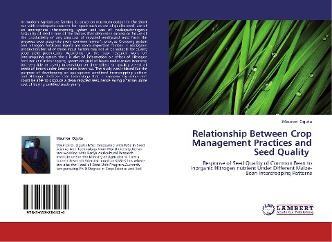 Relationship Between Crop Management Practices and Seed Quality: Response of Seed Quality of Common Bean to inorganic Nitrogen nutrient Under Different Maize-Bean Intercropping Patterns