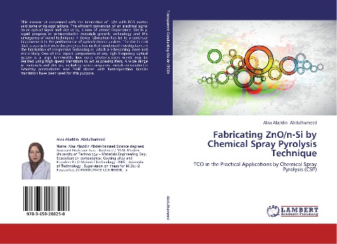 Fabricating ZnO/n-Si by Chemical Spray Pyrolysis Technique: TCO in the Practical Applications by Chemical Spray Pyrolysis (CSP)