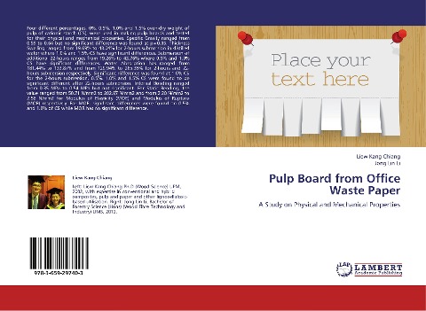 Pulp Board from Office Waste Paper: A Study on Physical and Mechanical Properties