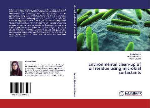 Environmental clean-up of oil residue using microbial surfactants