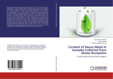 Content of Heavy Metal in Samples Collected from Waste Dumpsites: A Case Study of Some Cities in Nigeria