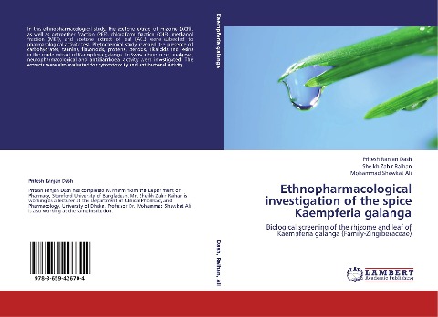 Ethnopharmacological investigation of the spice Kaempferia galanga: Biological screening of the rhizome and leaf of Kaempferia galanga (Family-Zingiberaceae)