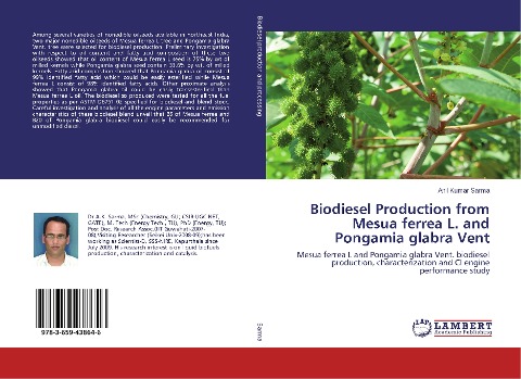 Biodiesel Production from Mesua ferrea L. and Pongamia glabra Vent: Mesua ferrea L and Pongamia glabra Vent. biodiesel production, characterization and CI engine performance study
