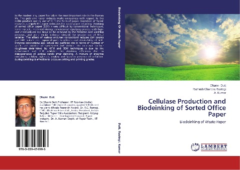 Cellulase Production and Biodeinking of Sorted Office Paper: Biodeinking of Waste Paper