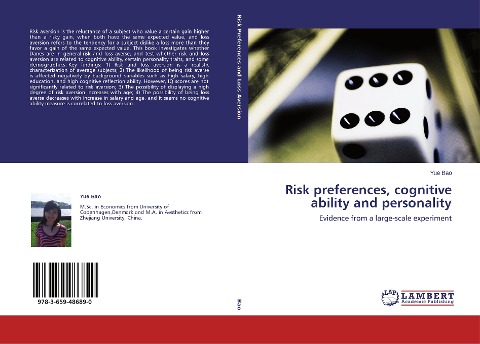 Risk preferences, cognitive ability and personality: Evidence from a large-scale experiment