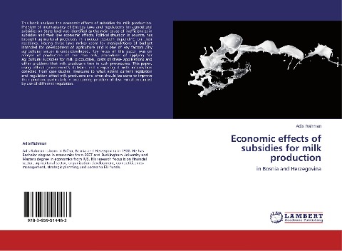 Economic effects of subsidies for milk production: in Bosnia and Herzegovina