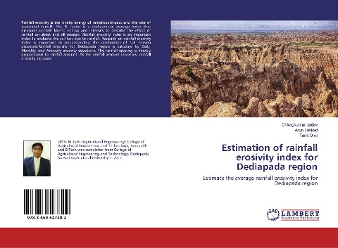 Estimation of rainfall erosivity index for Dediapada region: Estimate the average rainfall erosivity index for Dediapada region