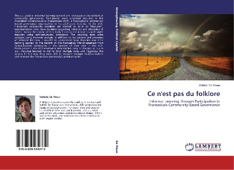 Ce nest pas du folklore: Informal Learning through Participation in Fransaskois Community-based Governance