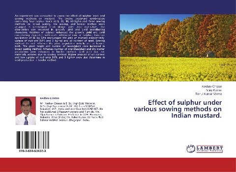 Effect of sulphur under various sowing methods on Indian mustard.