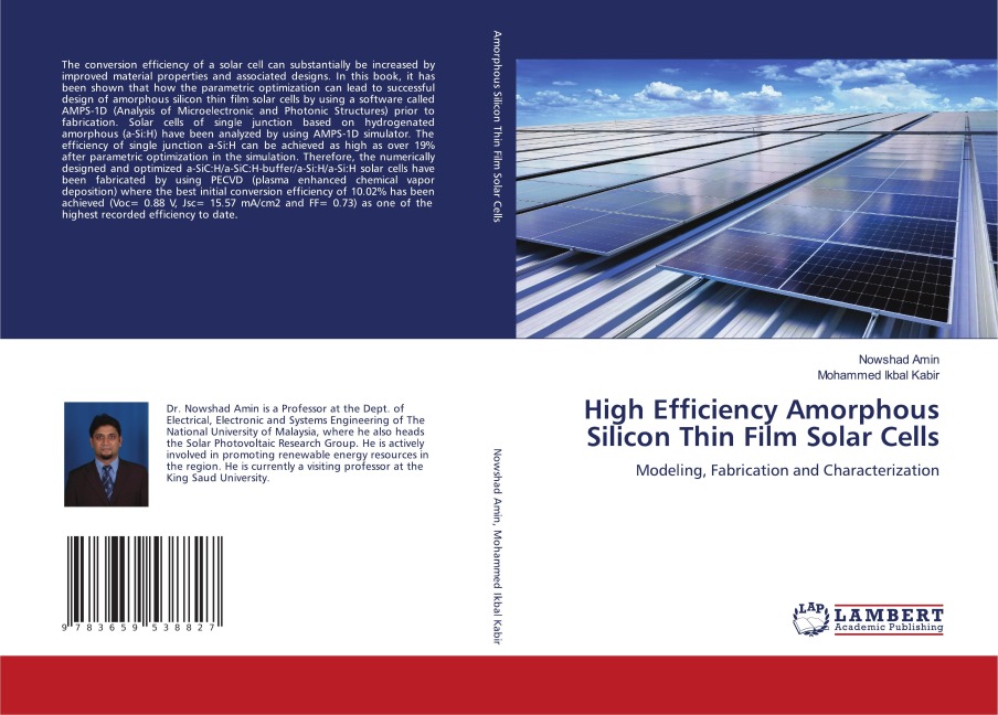 High Efficiency Amorphous Silicon Thin Film Solar Cells: Modeling, Fabrication and Characterization