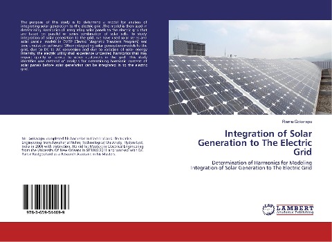 Integration of Solar Generation to The Electric Grid: Determination of Harmonics for Modeling Integration of Solar Generation to The Electric Grid