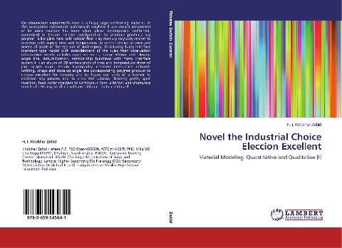 Novel the Industrial Choice Eleccion Excellent: Material Modeling: Quantitative and Qualitative [I]