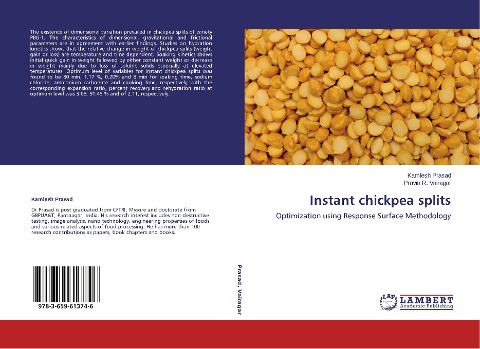 Instant chickpea splits: Optimization using Response Surface Methodology