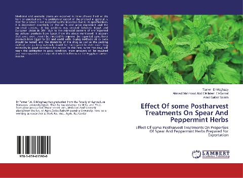 Effect Of some Postharvest Treatments On Spear And Peppermint Herbs: Effect Of some Postharvest Treatments On Properties Of Spear And Peppermint Herbs Prepared For Exportation