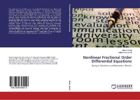 Nonlinear Fractional Order Differential Equations: Analytic Solutions and Numerical Results