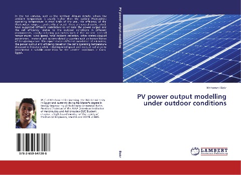 PV power output modelling under outdoor conditions