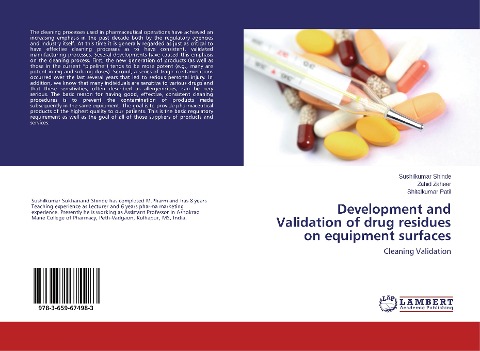 Development and Validation of drug residues on equipment surfaces: Cleaning Validation