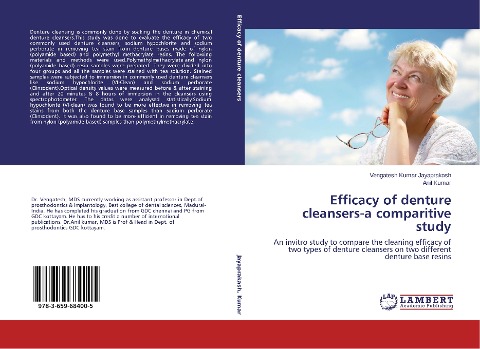Efficacy of denture cleansers-a comparitive study: An invitro study to compare the cleaning efficacy of two types of denture cleansers on two different denture base resins