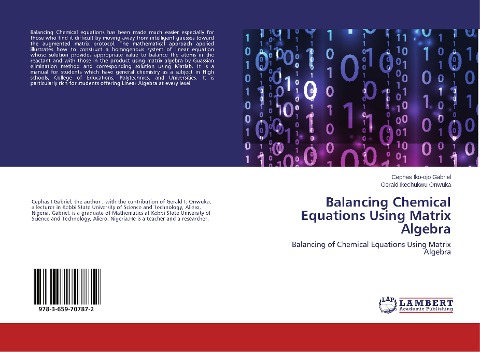 Balancing Chemical Equations Using Matrix Algebra: Balancing of Chemical Equations Using Matrix Algebra