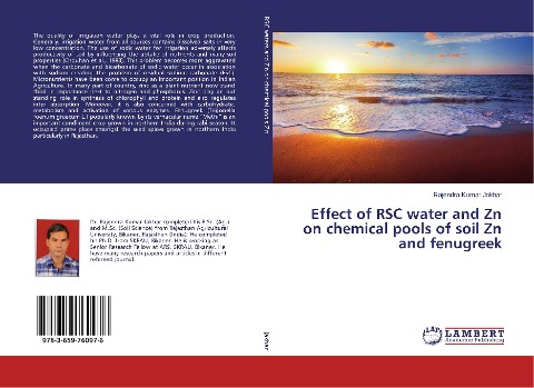 Effect of RSC water and Zn on chemical pools of soil Zn and fenugreek