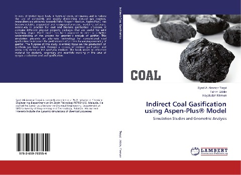 Indirect Coal Gasification using Aspen-Plus® Model: Simulation Studies and Geometric Analysis