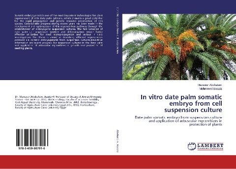 In vitro date palm somatic embryo from cell suspension culture: Date palm somatic embryo from suspensions culture and application of arbuscular mycorrhizes in protection of plants