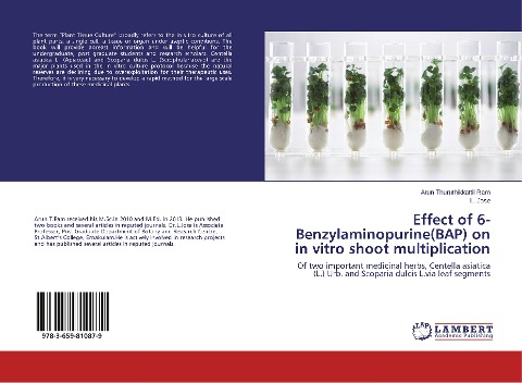 Effect of 6-Benzylaminopurine(BAP) on in vitro shoot multiplication: Of two important medicinal herbs, Centella asiatica (L.) Urb. and Scoparia dulcis L.via leaf segments