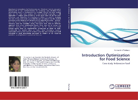 Introduction Optimization for Food Science: Case study: Indonesian food