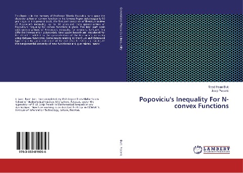 Popovicius Inequality For N-convex Functions