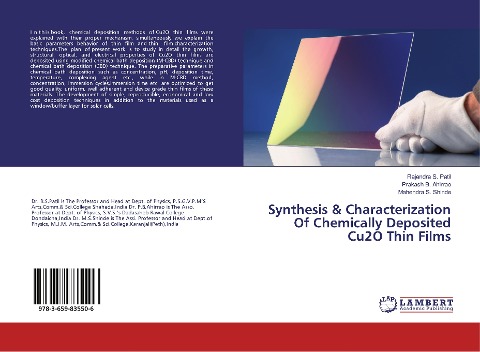Synthesis & Characterization Of Chemically Deposited Cu2O Thin Films