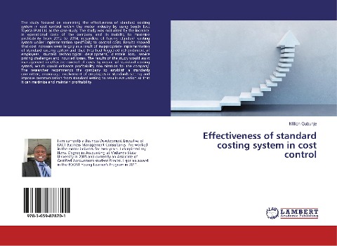 Effectiveness of standard costing system in cost control